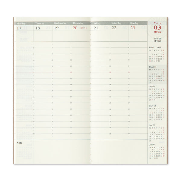 Traveler's Company Traveler's Notebook 2025 Weekly Vertical Diary