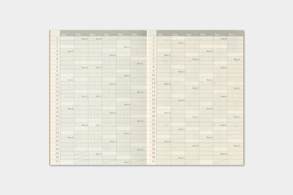 Traveler's Company Traveler's Notebook  2027 Monthly Passport Size Diary
