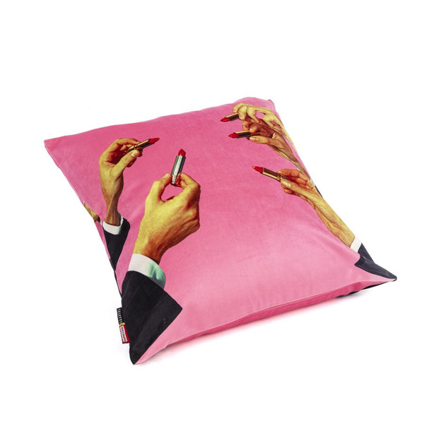 SELETTI X TOILETPAPER Pink Lipstick Cushion