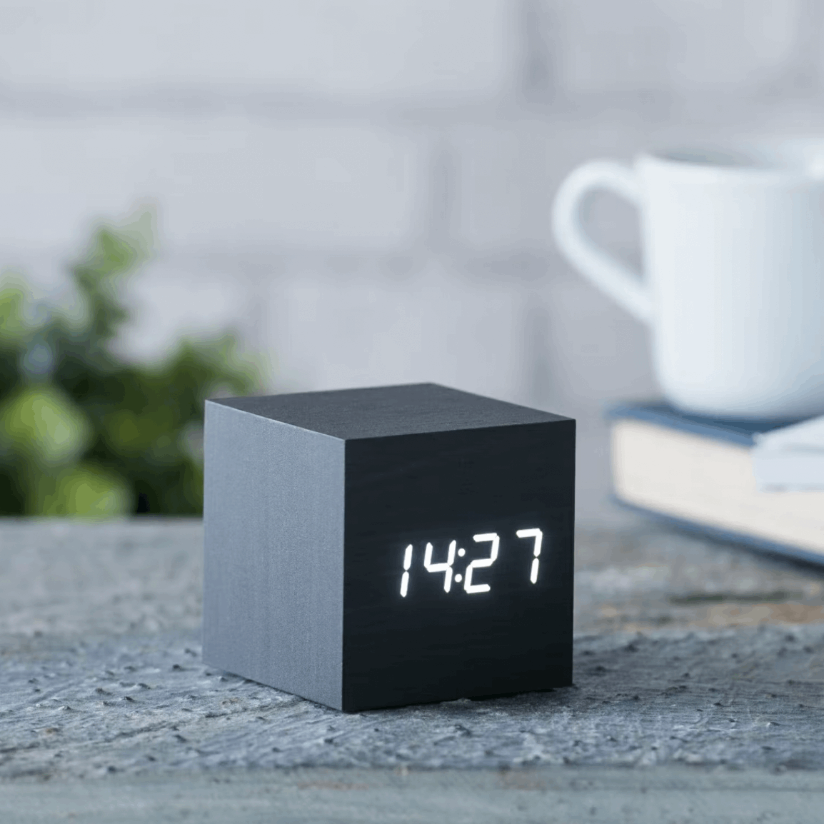 Gingko Cube Click Clock Alarm Clock - Vækkeur