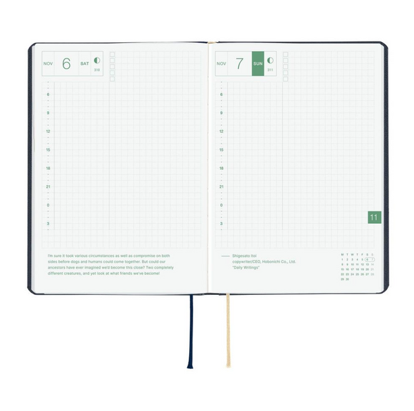 Hobonichi Techo 2027 HON slash navy A6