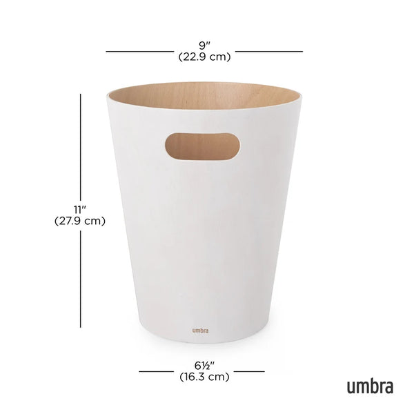 Umbra Woodrow Trash Can - White