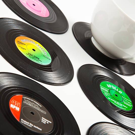 Retro Vinyl Coasters set of 6