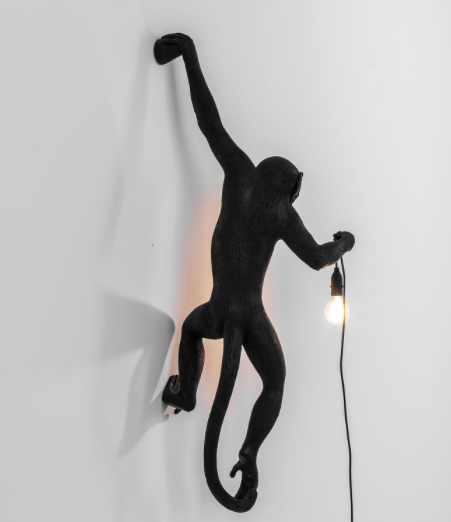 Seletti Monkey Lamp Black Wall - Abelampe Væglampe- 3 uger levering