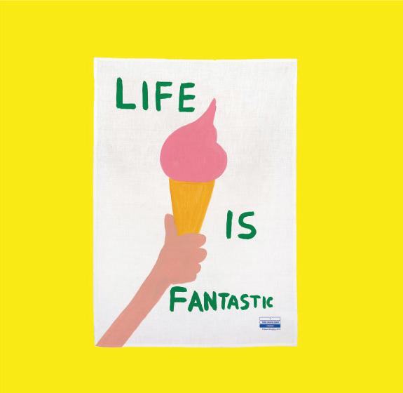 David Shrigley Life Is Fantastic Dish Towel - Viskestykke