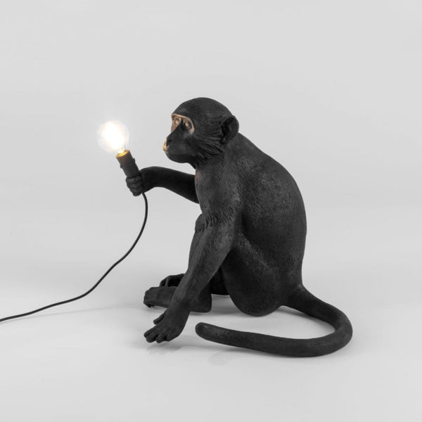 Seletti Monkey Lamp Black Sitting - Abelampe Siddende- 3 uger leveringstid