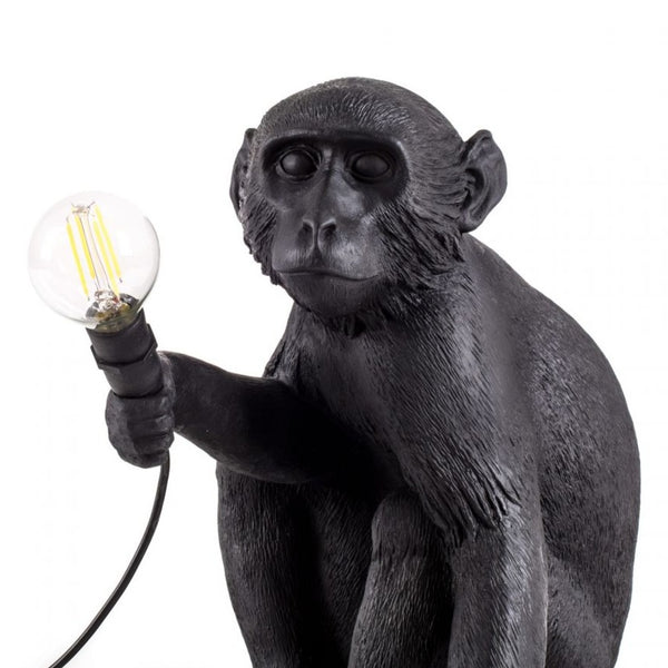 Seletti Monkey Lamp Black Sitting - Abelampe Siddende- 3 uger leveringstid