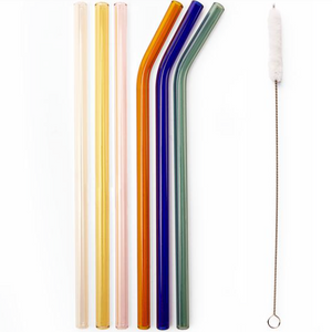 Reusable Glass Straw Set - Genanvendelige sugerør i glas