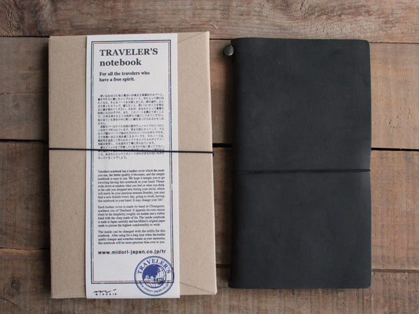 Traveler's Company Traveler's Notebook Black - Notesbog med Cover I Læder
