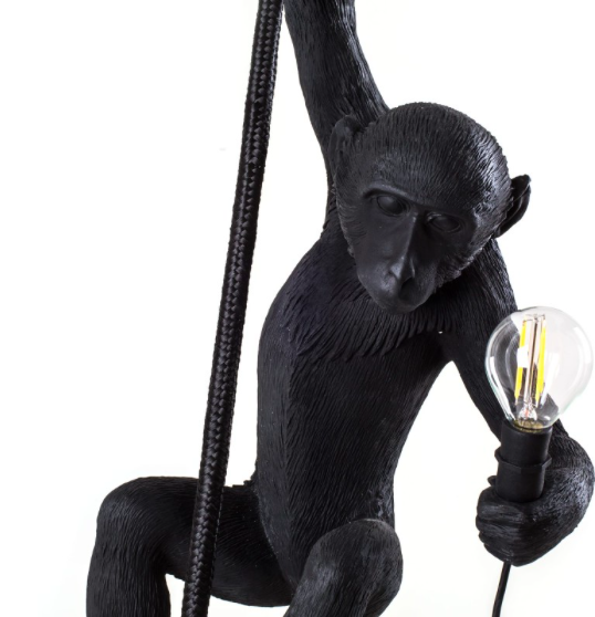 Seletti Monkey Lamp Black Ceiling Version - Abelampe Loftslampe- 3 uger leveringstid