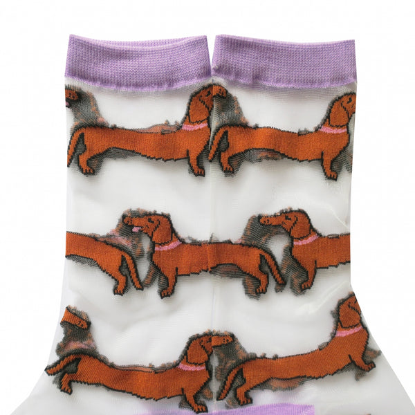 Coucou Suzette Transparent Dachshund Socks